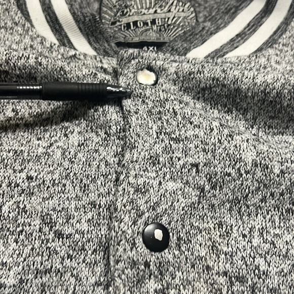 Brooklyn Cloth Gray Snap Front Sweatshirt Sz 4XL FUC - Picture 5 of 14